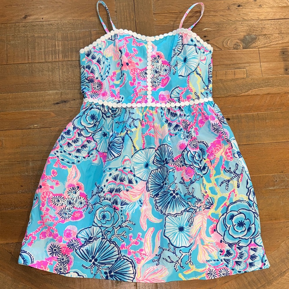 Lilly Pulitzer Blue and Pink Floral Dress
